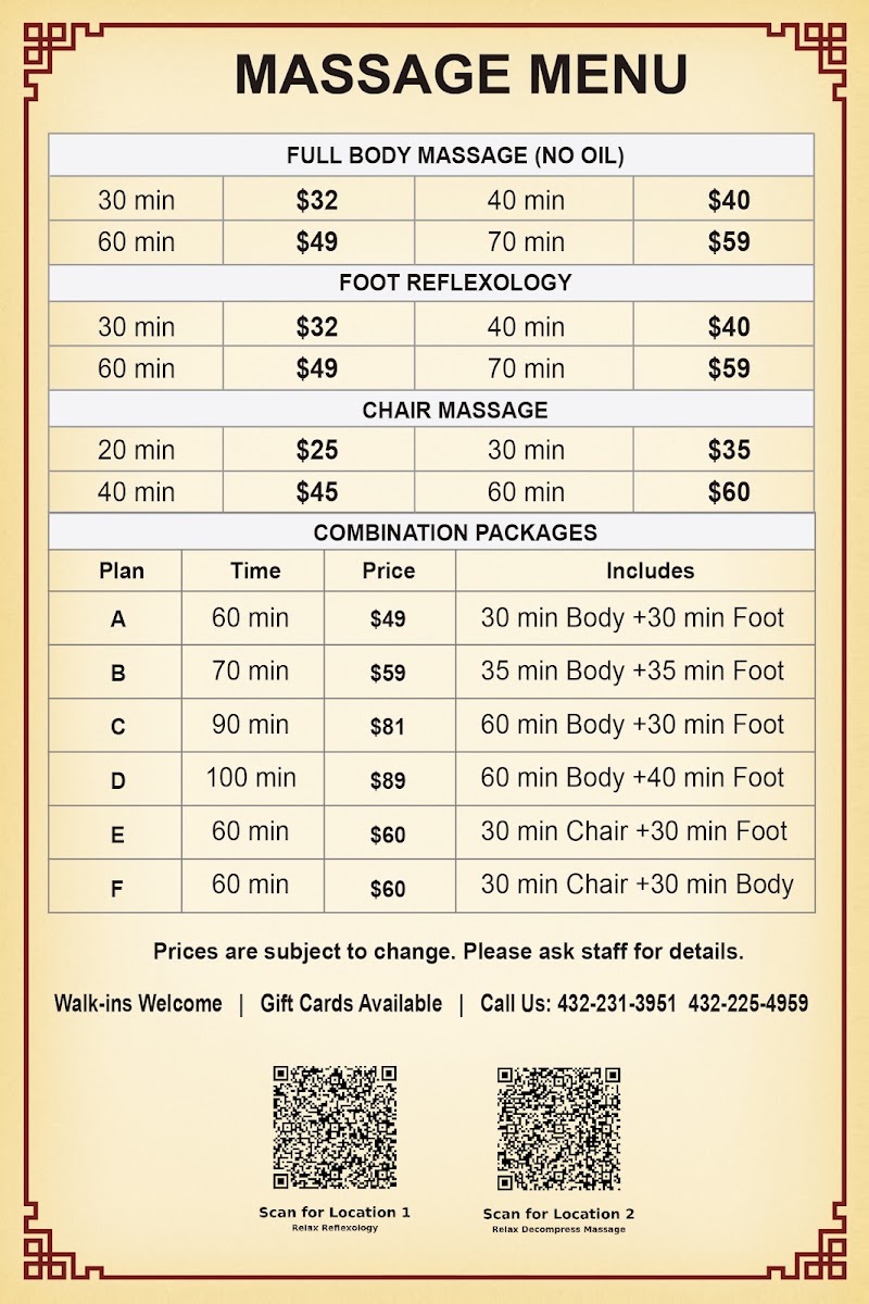 Relax Reflexology Odessa next Wells Fargo JBS Pkwy, massage spa in Odessa, TX, photo 3 of 10